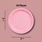 24 Count Pink 7'' Round Paper Dessert Plates for Baby Shower Birthday Wedding Party Supplies